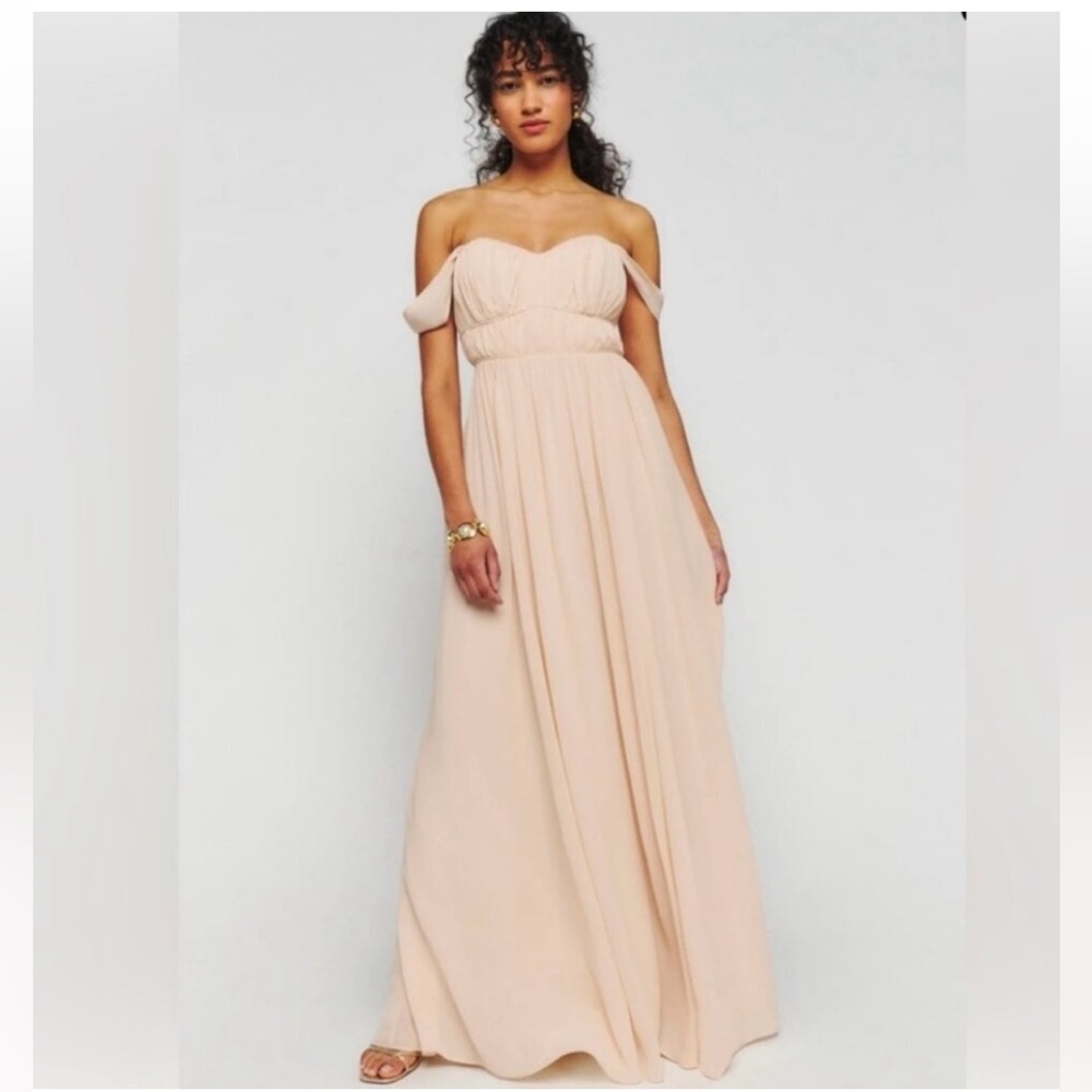 Reformation Jayde Dress Size 8 Prosecco NWT Bridesmaid Maxi $378